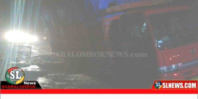 Truck Fuso nyaris terguling