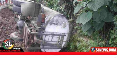 Kecelakaan Tunggal truk tangki di Lombok Tengah