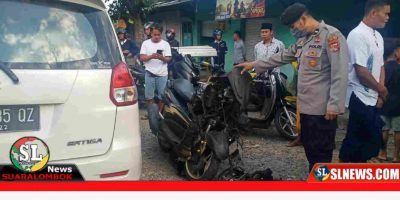Suzuki Ertiga Tabrak Pengendara NMax di Jalan Raya Mantang