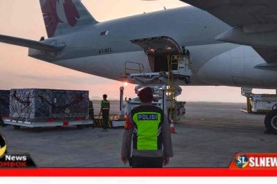 Kedatangan Logistik MotoGP 2024 di Bandara Internasional Lombok