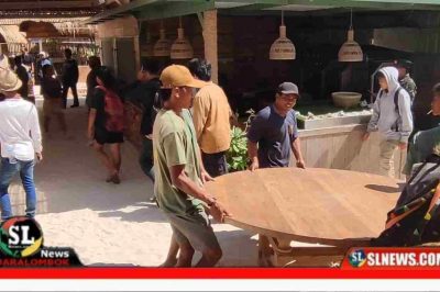 Personel Gabungan Eksekusi Pengosongan Lahan Pantai Tanjung Aan Lombok Tengah