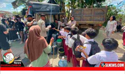Polresta Lombok Tengah Salurkan Air Bersih