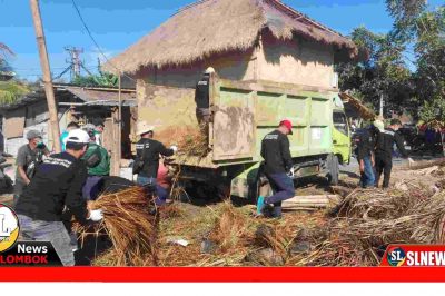 Pasca Kebakaran, Bakesbangpol Lombok Tengah Gotong Royong di Rumah Adat Sade