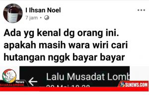 Lalu Musadat Laporkan Akun Facebook ke Polda NTB