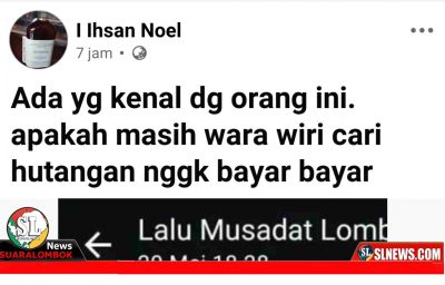 Lalu Musadat Laporkan Akun Facebook ke Polda NTB