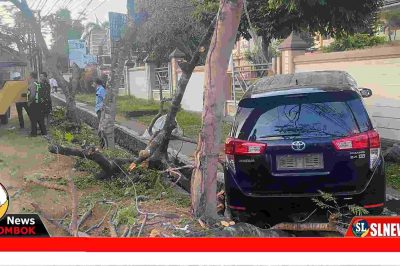 Kecelakaan Tunggal di Depan SMKN 1 Praya