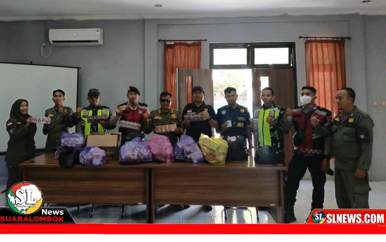 Satpol PP Lombok Tengah Sita Ratusan Ribu Batang Rokok Ilegal